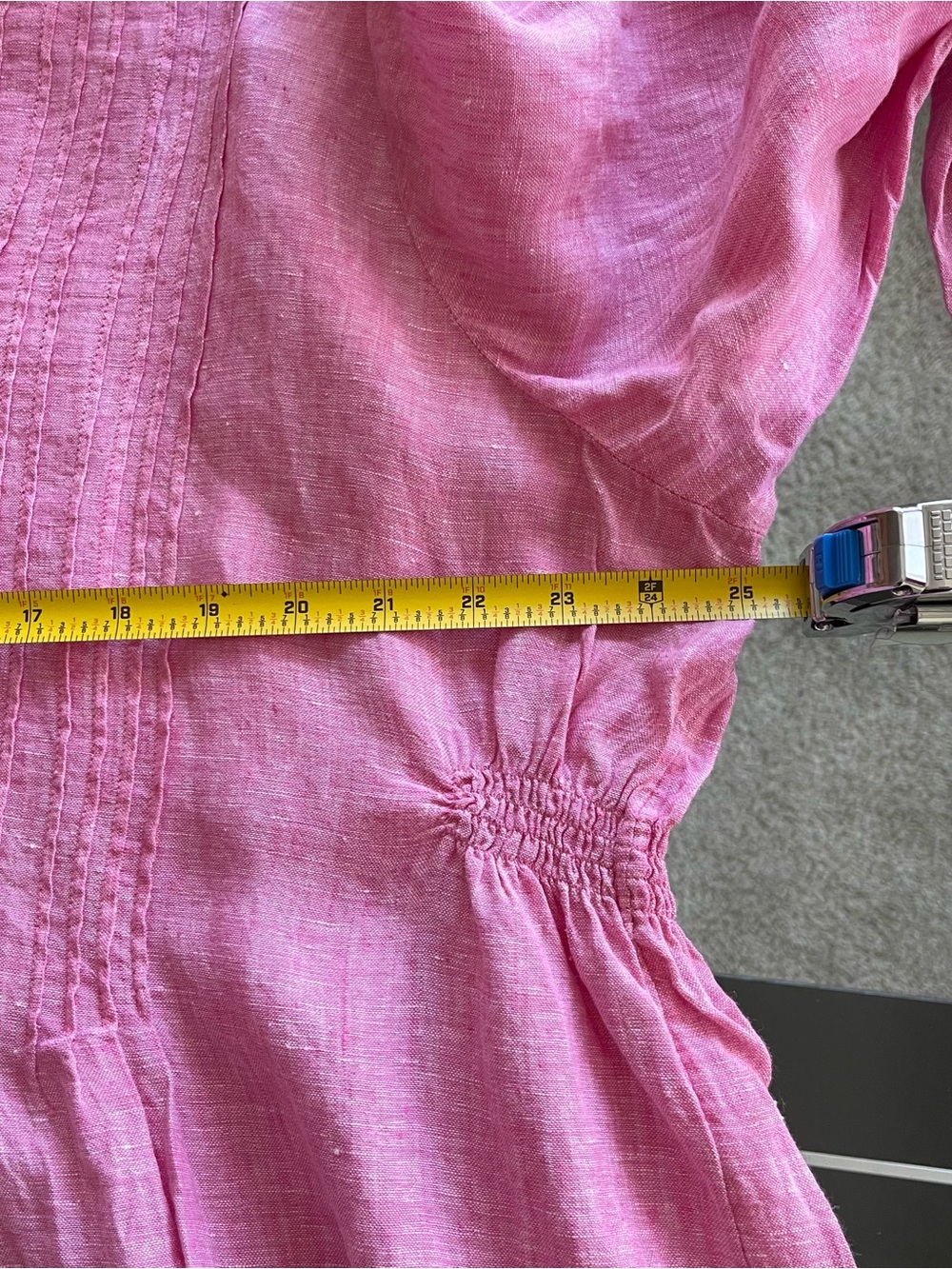Lands End Women’s 100% Linen Pink Button Front Shirt Size 2X Coastal Beach - Picture 7 of 10